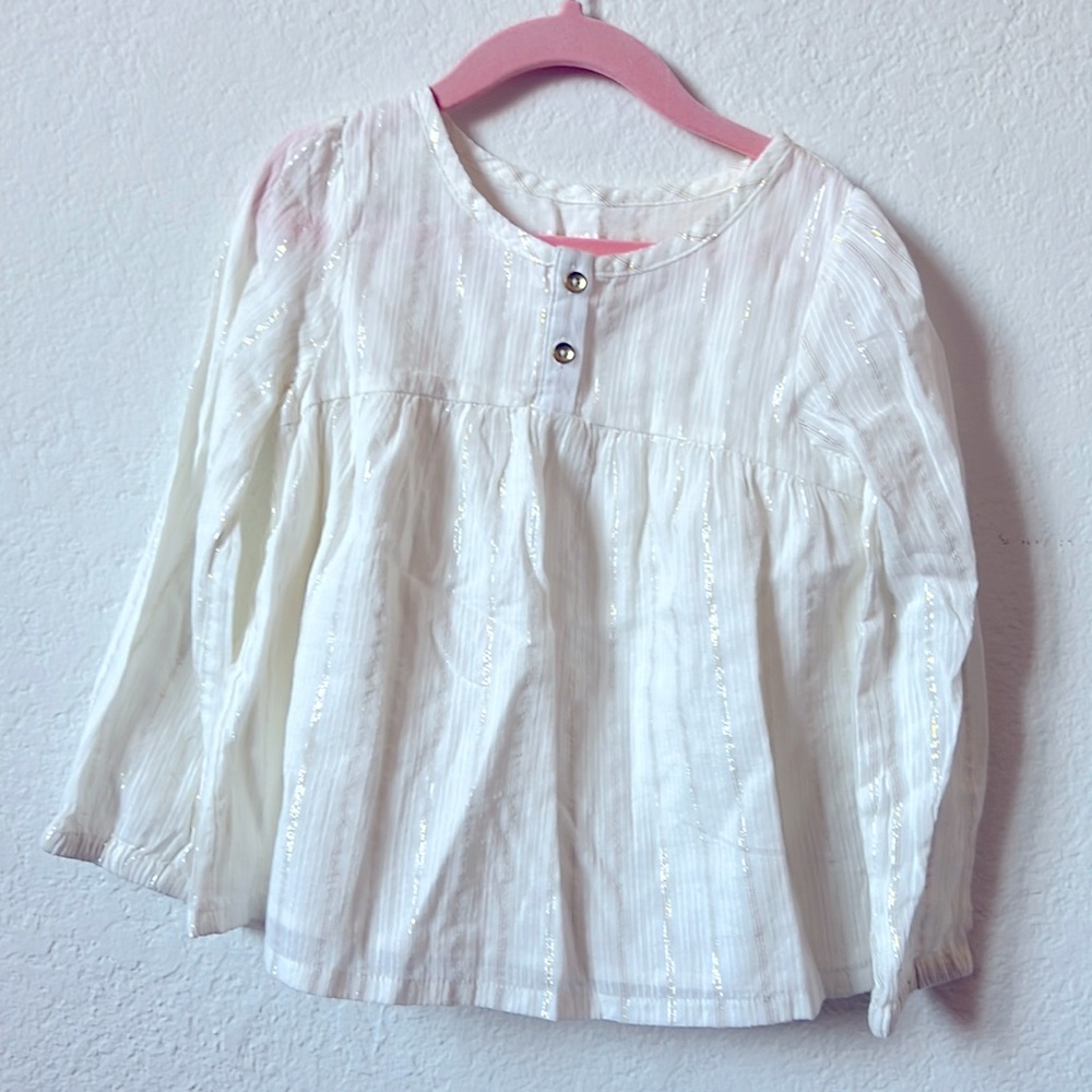 OshKosh White and Gold Boho Shirt. Excellent Condition.